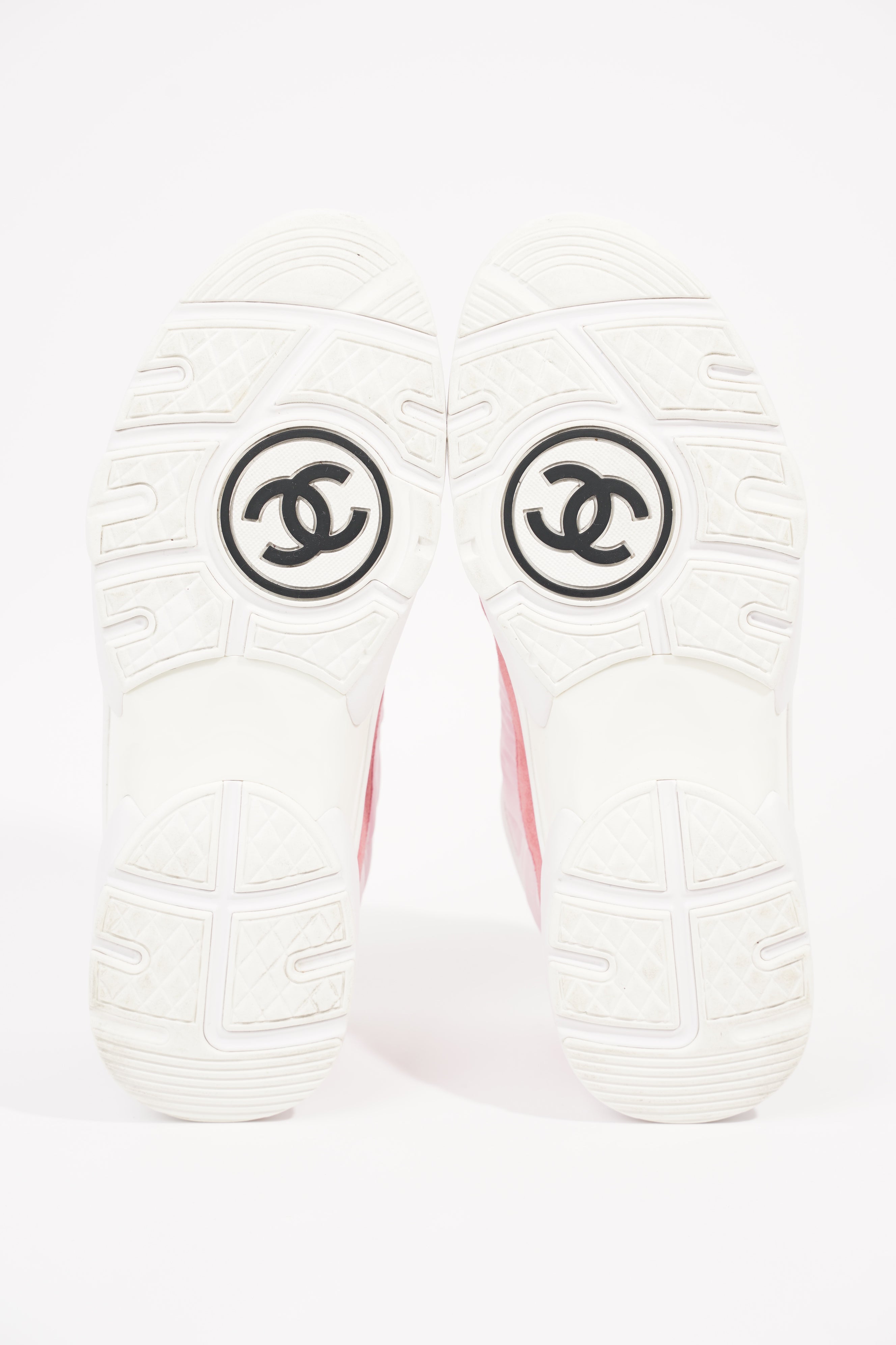 Chanel Womens CC Logo Pink / White EU 41 / UK 8