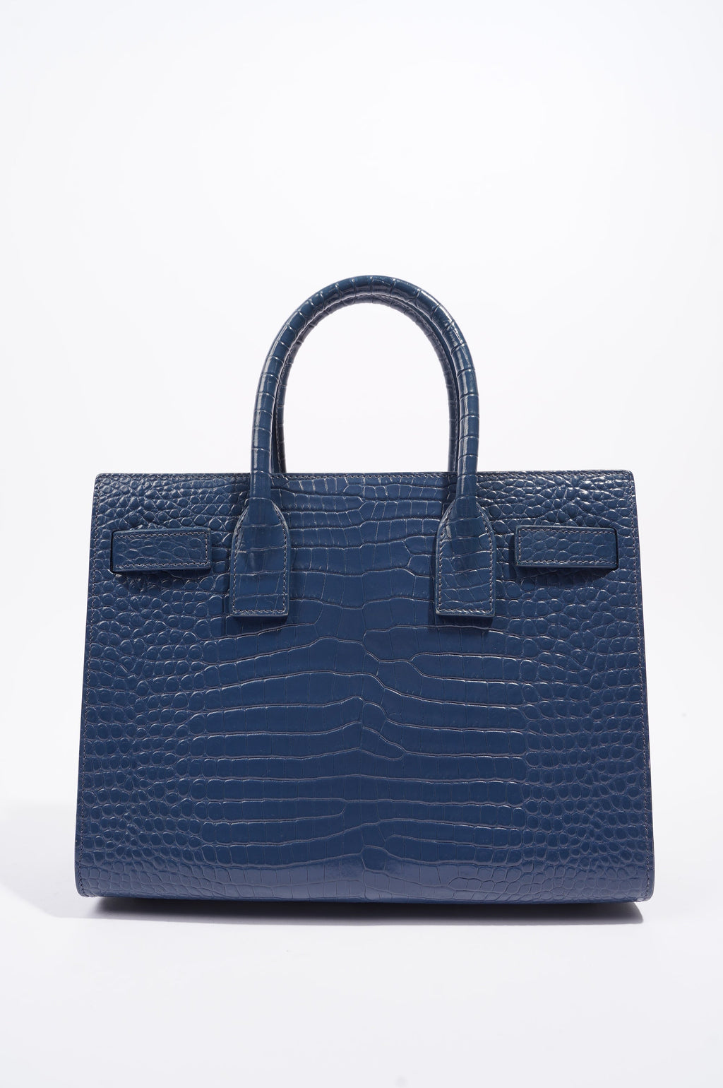 Saint Laurent Womens Sac De Jour Navy Croc Baby