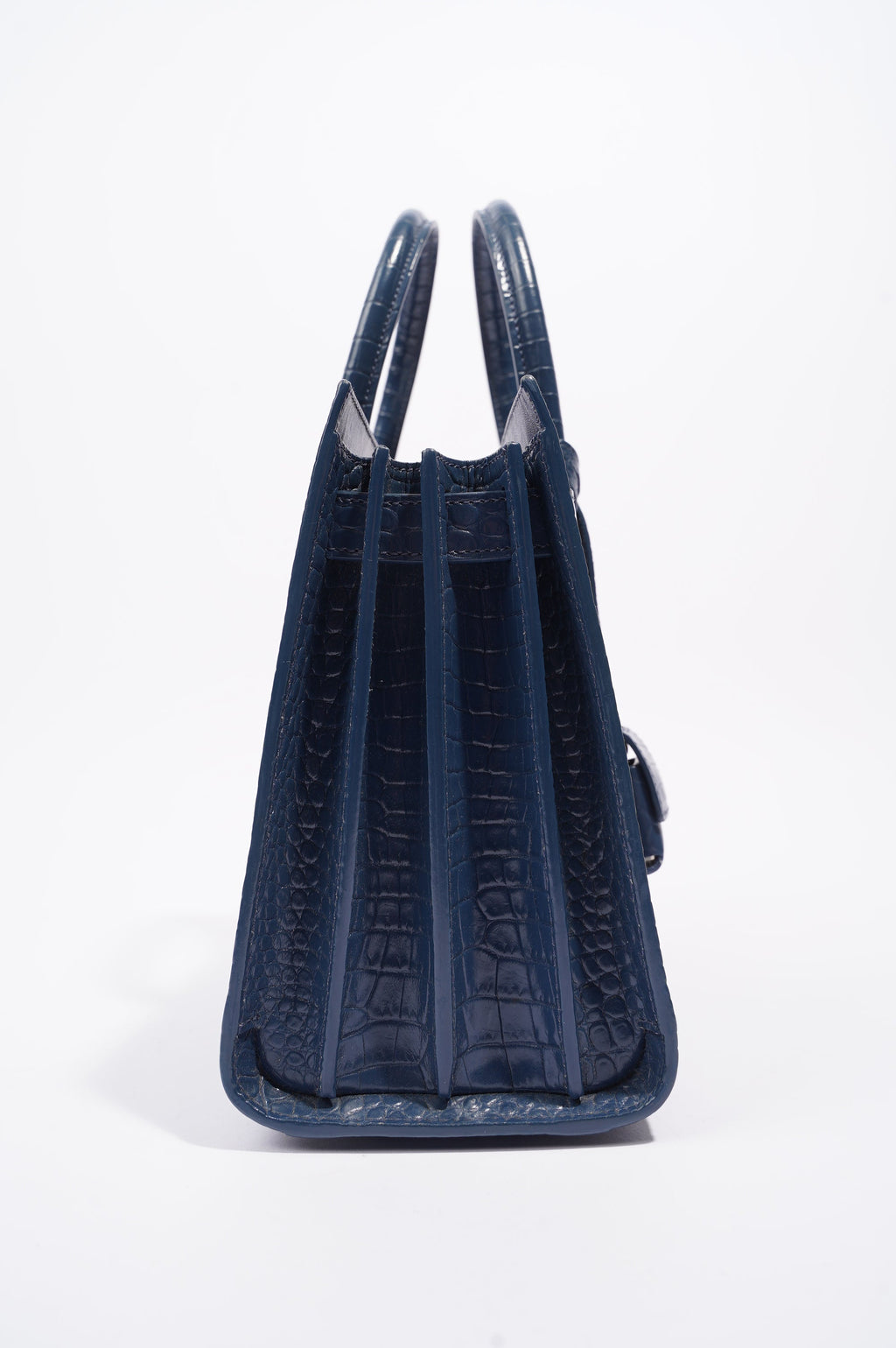 Saint Laurent Womens Sac De Jour Navy Croc Baby