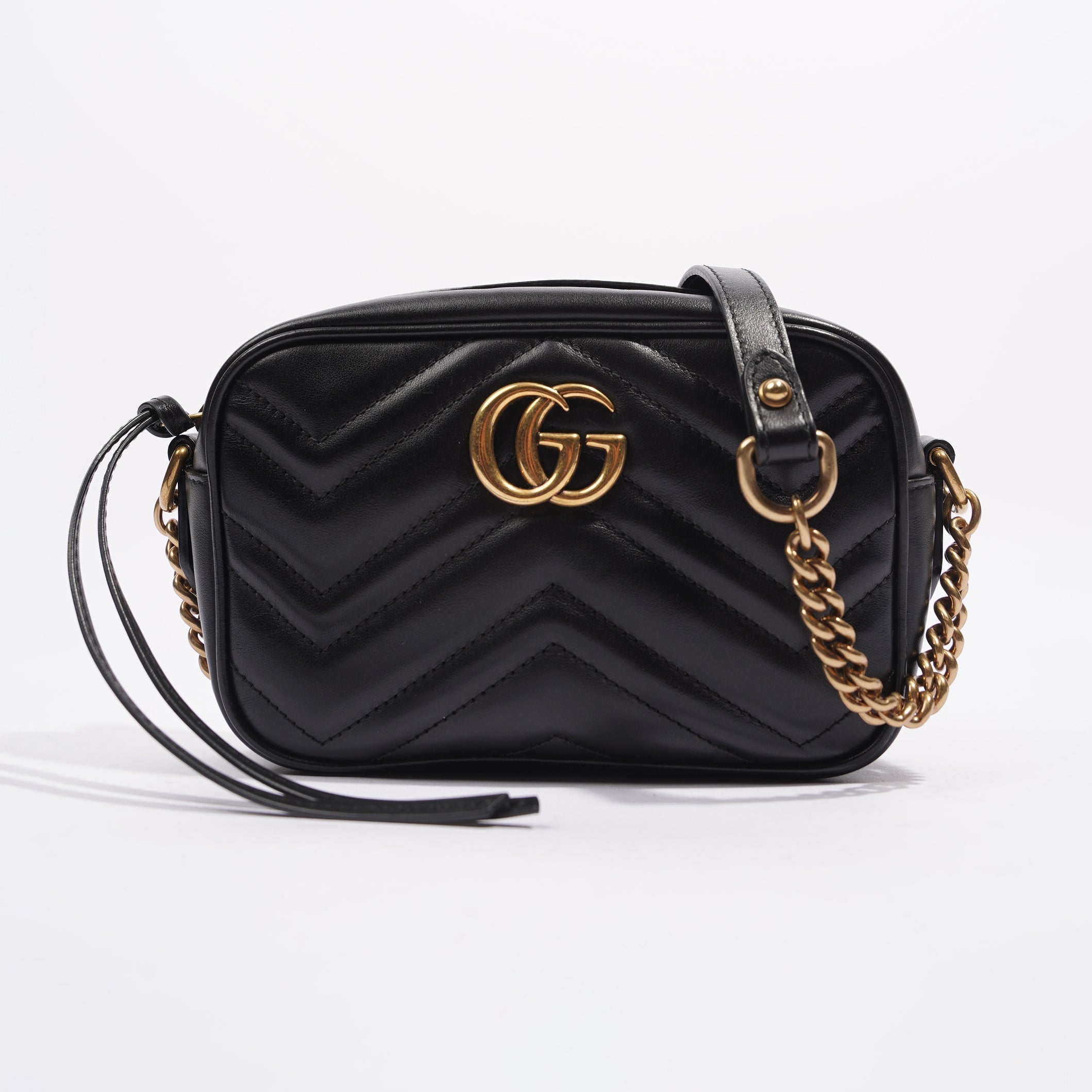 Gucci Womens Marmont Zip Black / Gold Mini