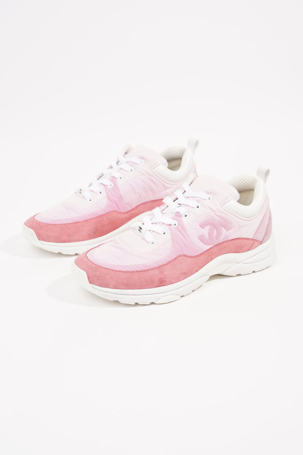 Chanel Womens CC Logo Pink / White EU 41 / UK 8