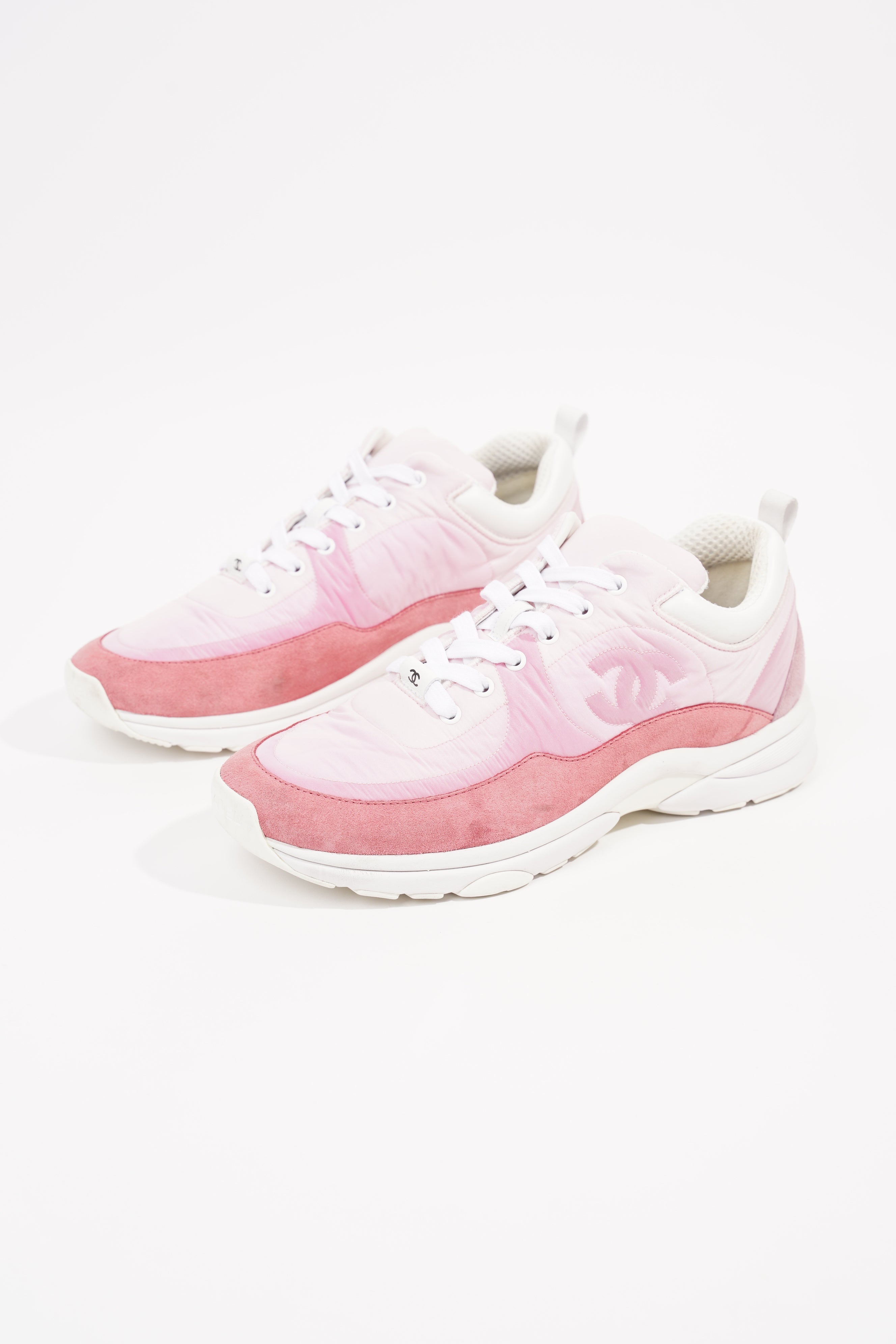 Chanel Womens CC Logo Pink / White EU 41 / UK 8