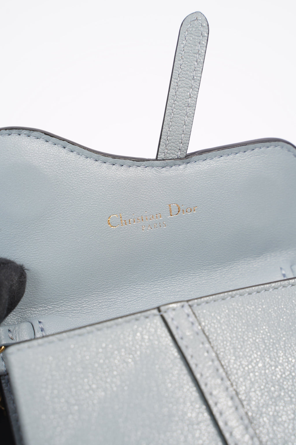 Christian Dior Womens Saddle Pouch Baby Blue Nano