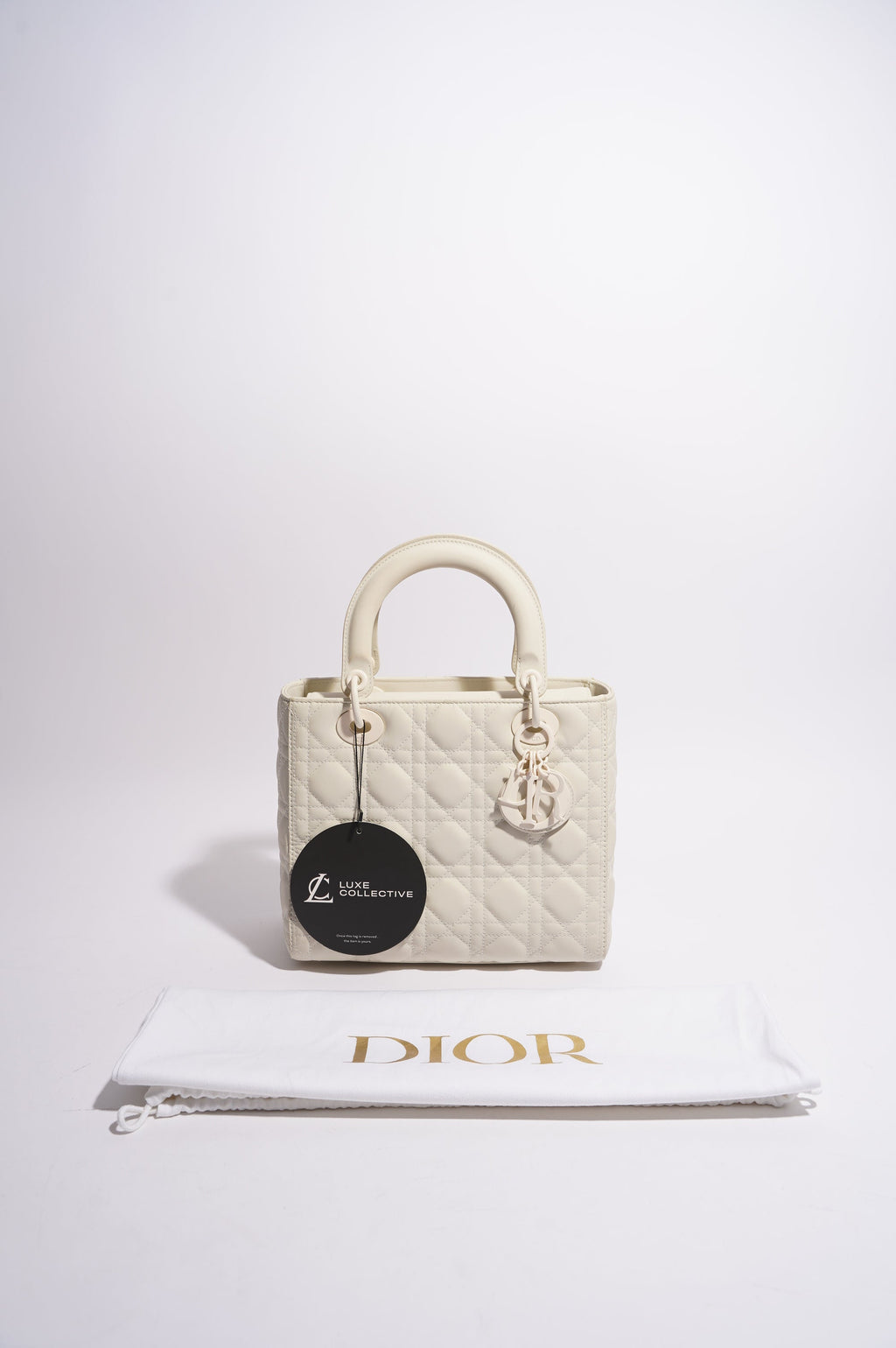 Christian Dior Womens Lady Dior White Medium
