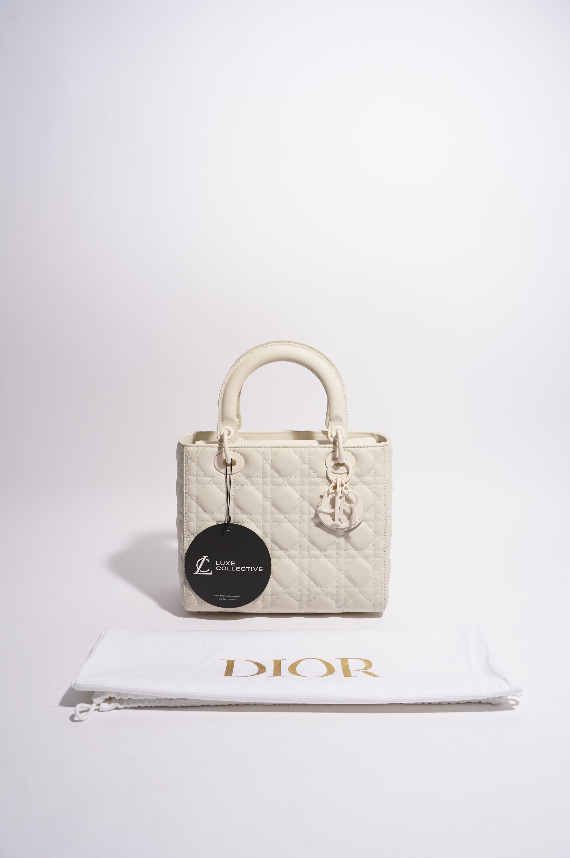 Christian Dior Womens Lady Dior White Medium