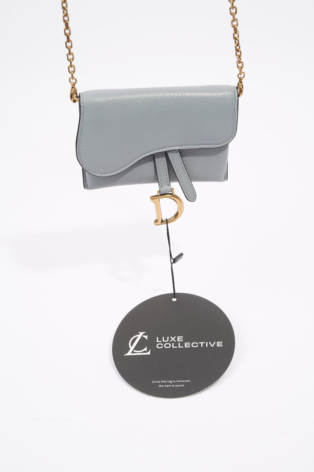 Christian Dior Womens Saddle Pouch Baby Blue Nano