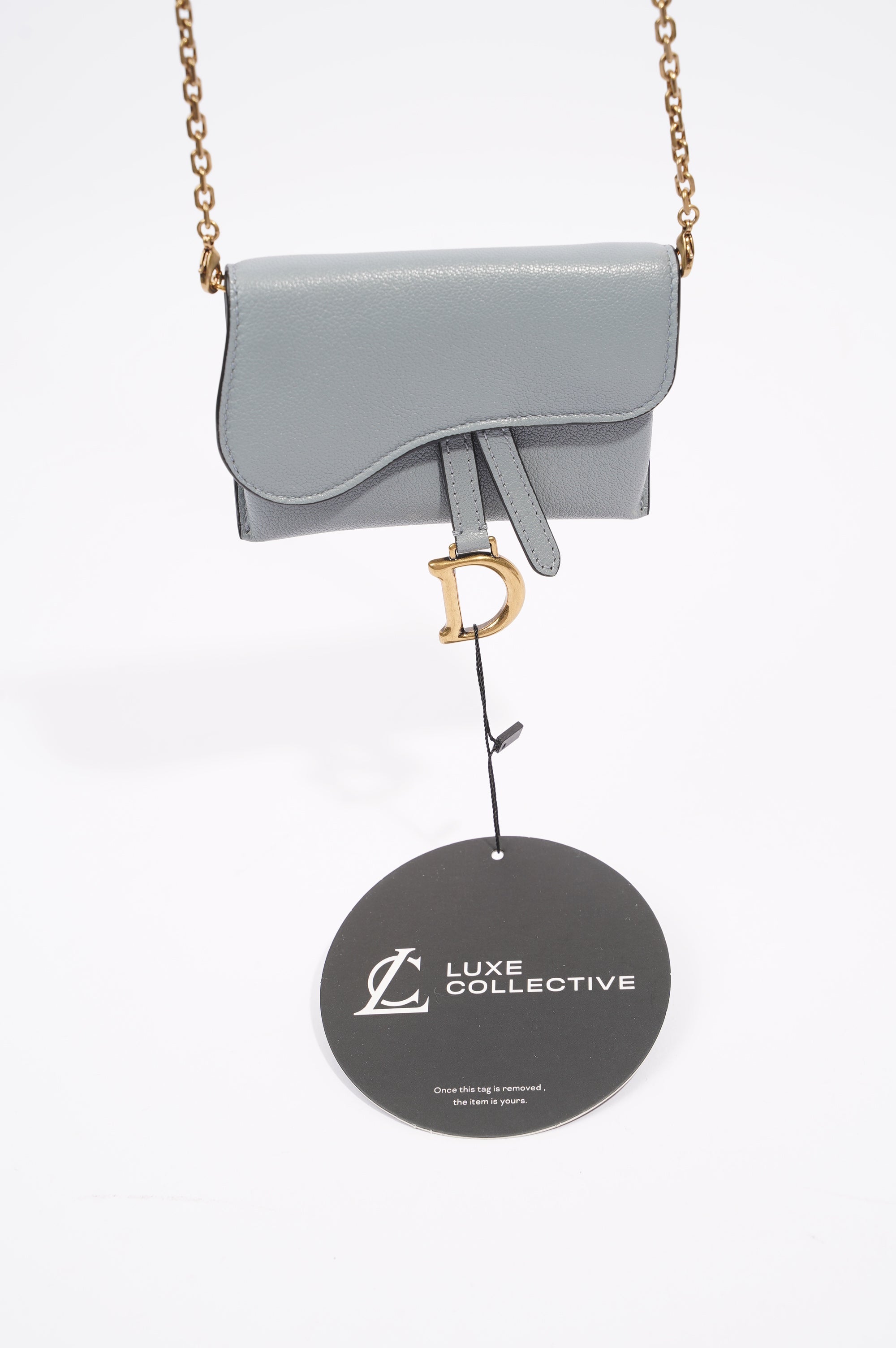 Christian Dior Womens Saddle Pouch Baby Blue Nano