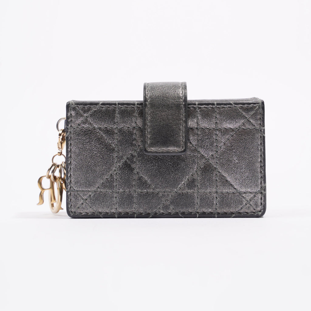 Christian Dior Womens Lady Dior Card Holder Grey