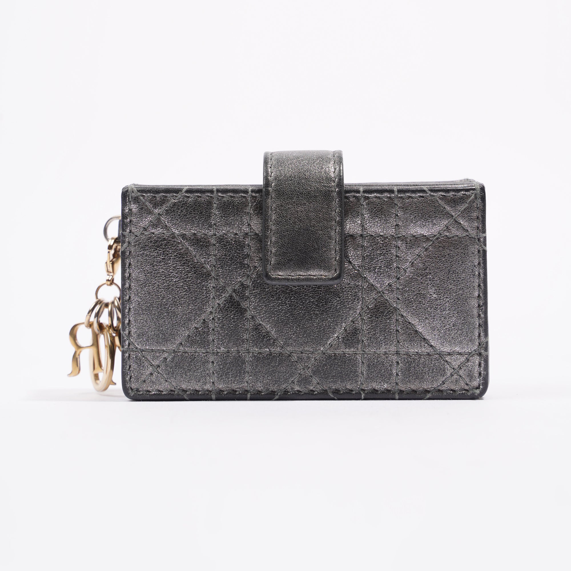 Christian Dior Womens Lady Dior Card Holder Grey