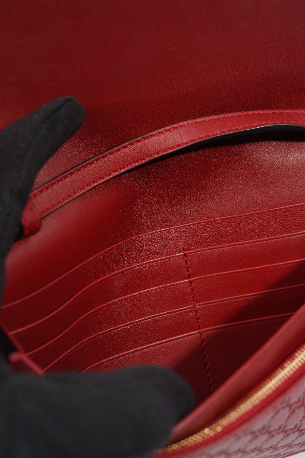 Gucci Womens Micro Guccissima Flap Crossbody Red Leather