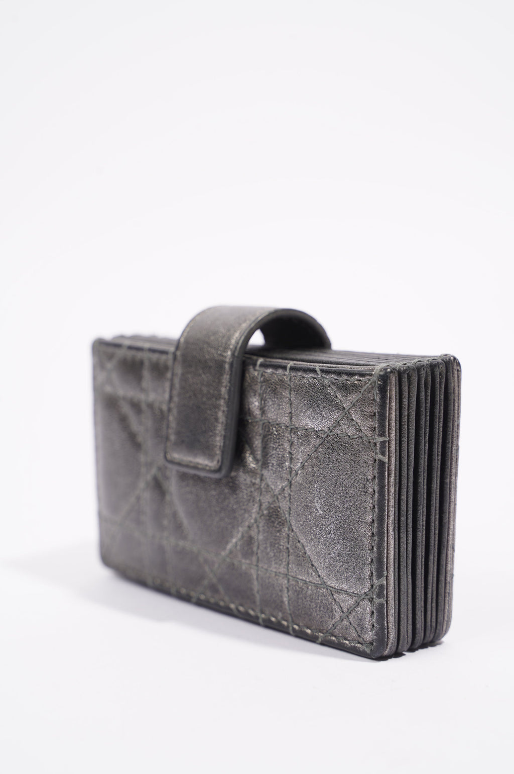 Christian Dior Womens Lady Dior Card Holder Grey