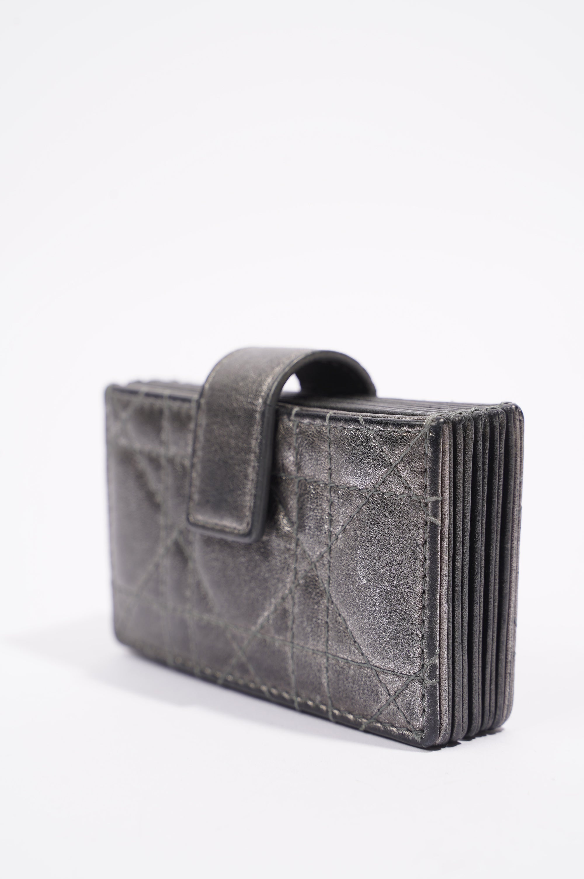 Christian Dior Womens Lady Dior Card Holder Grey