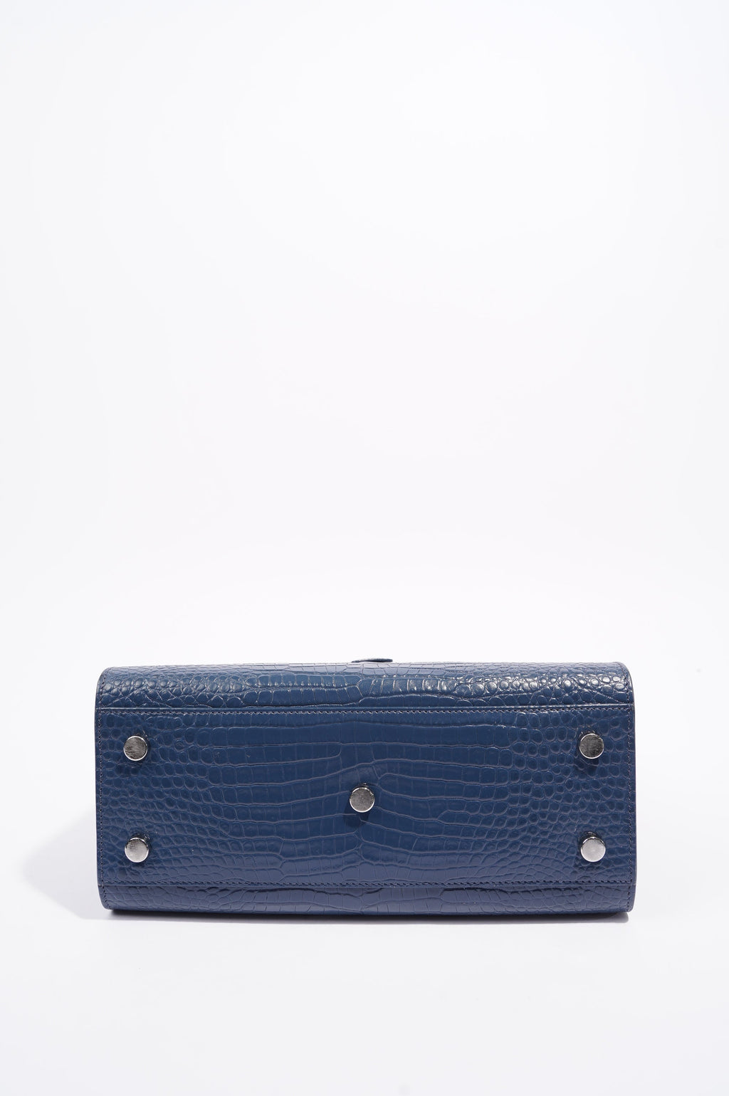Saint Laurent Womens Sac De Jour Navy Croc Baby