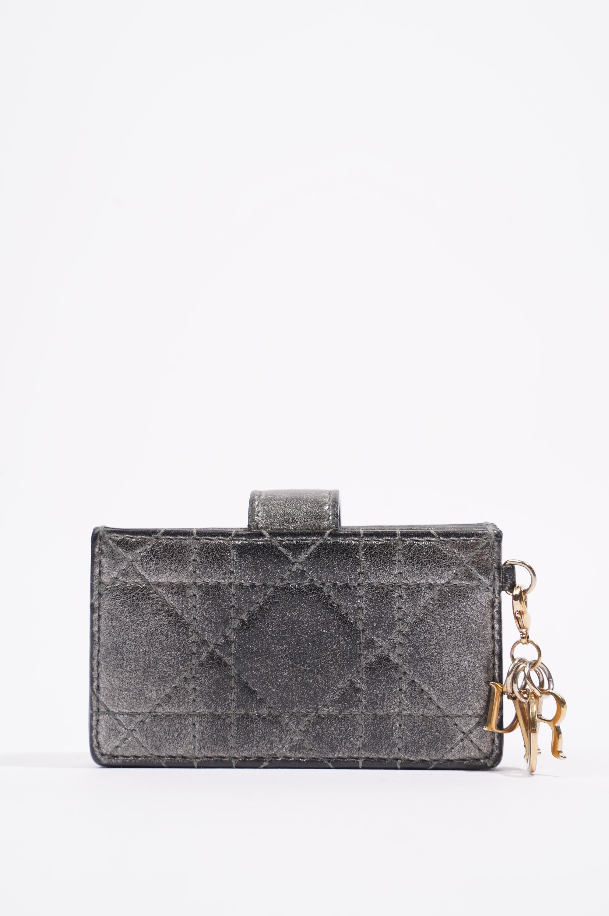 Christian Dior Womens Lady Dior Card Holder Grey