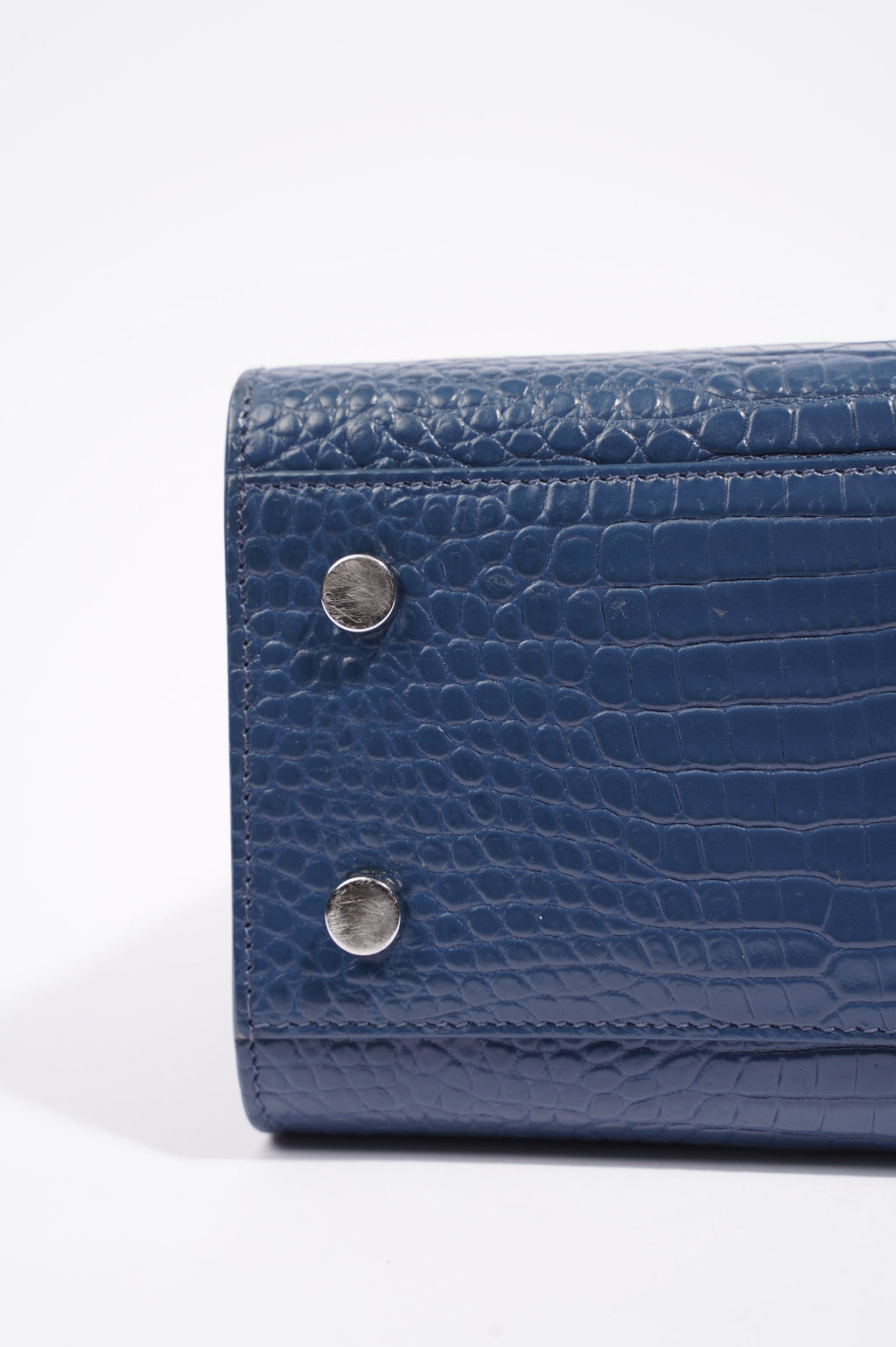 Saint Laurent Womens Sac De Jour Navy Croc Baby
