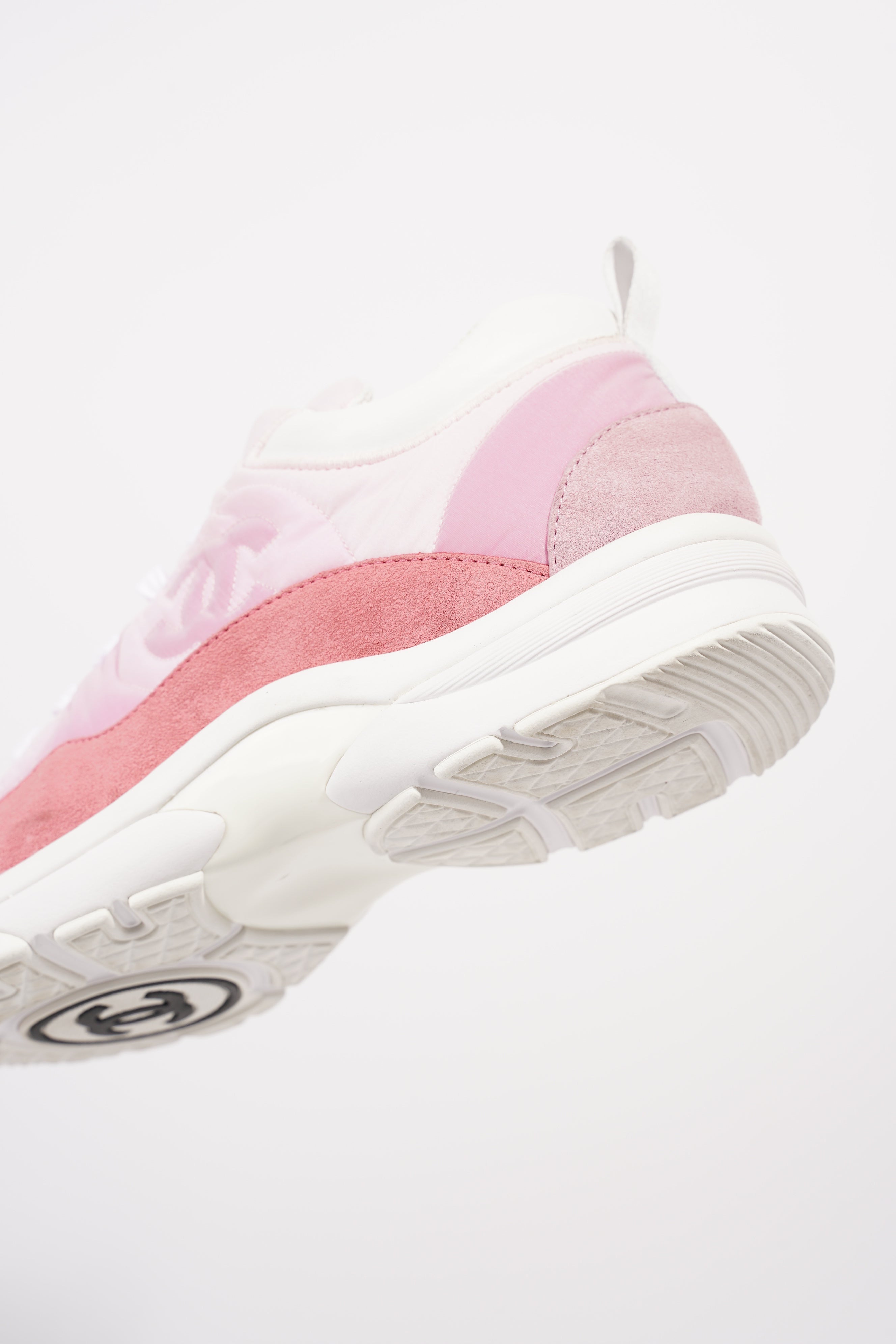Chanel Womens CC Logo Pink / White EU 41 / UK 8
