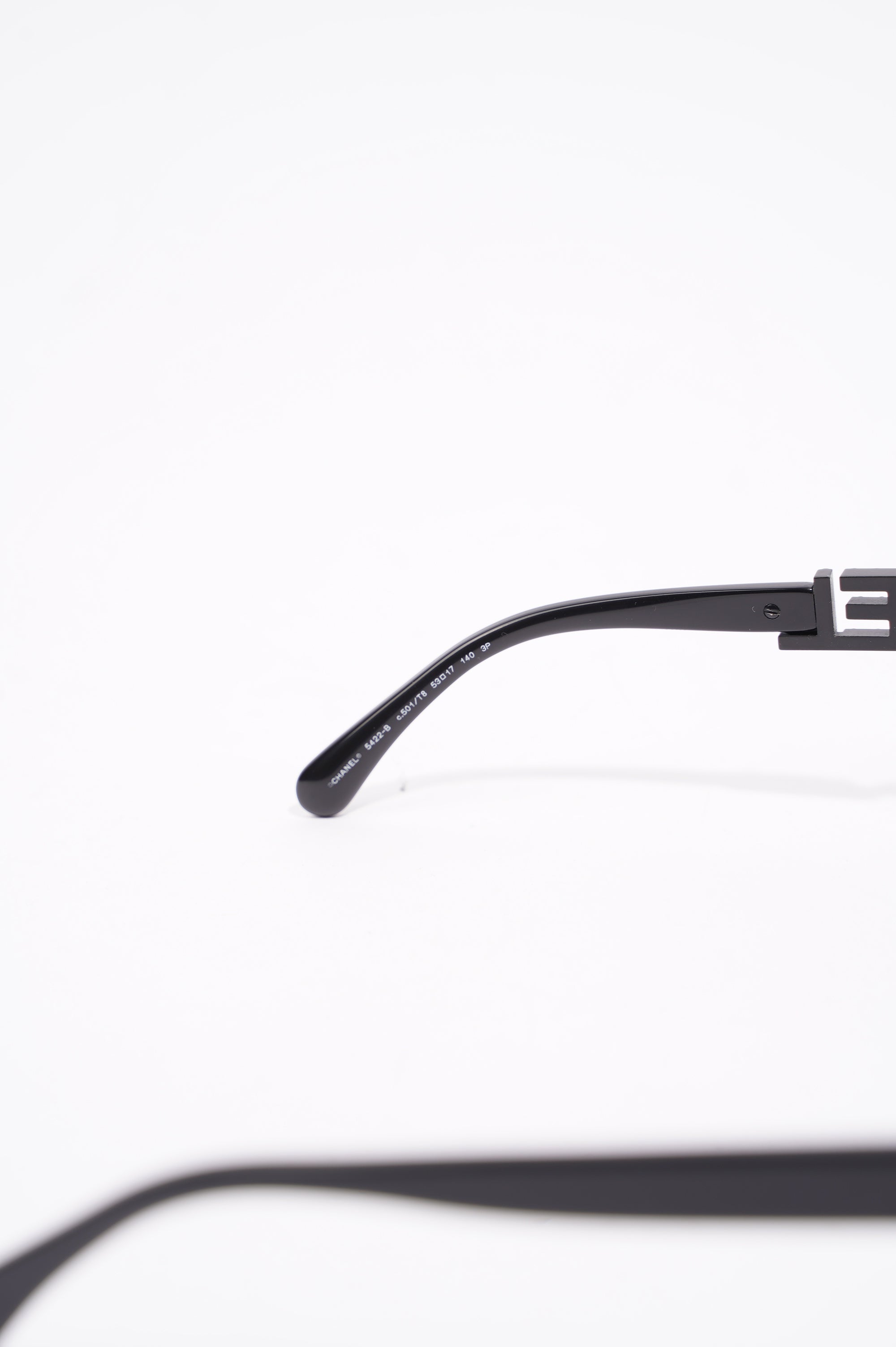 Chanel Womens 5422-B Square Sunglasses Black 140
