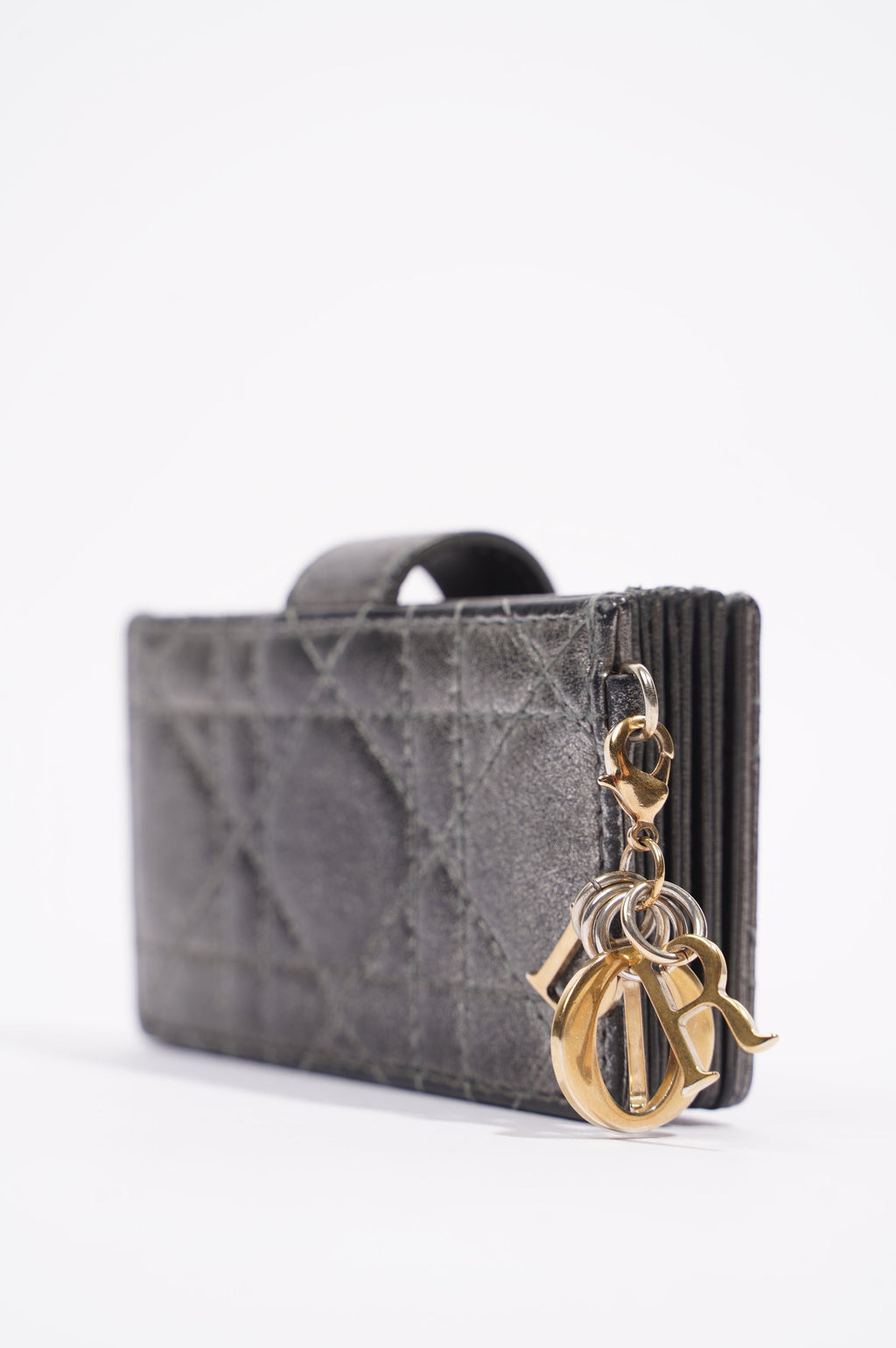 Christian Dior Womens Lady Dior Card Holder Grey