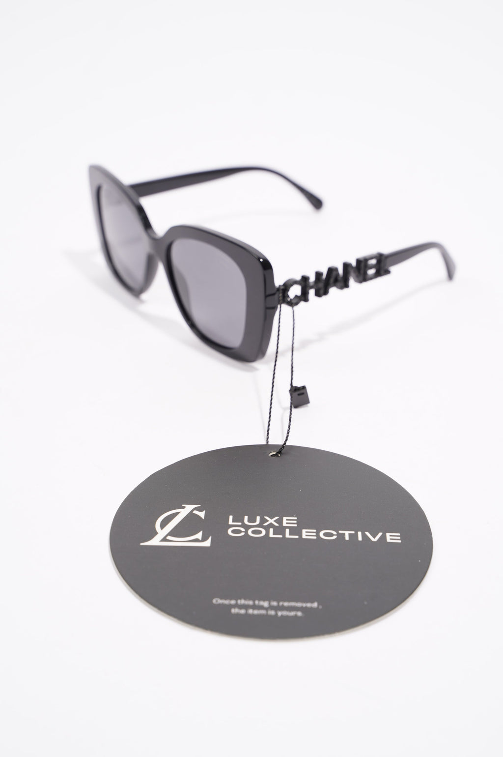 Chanel Womens 5422-B Square Sunglasses Black 140
