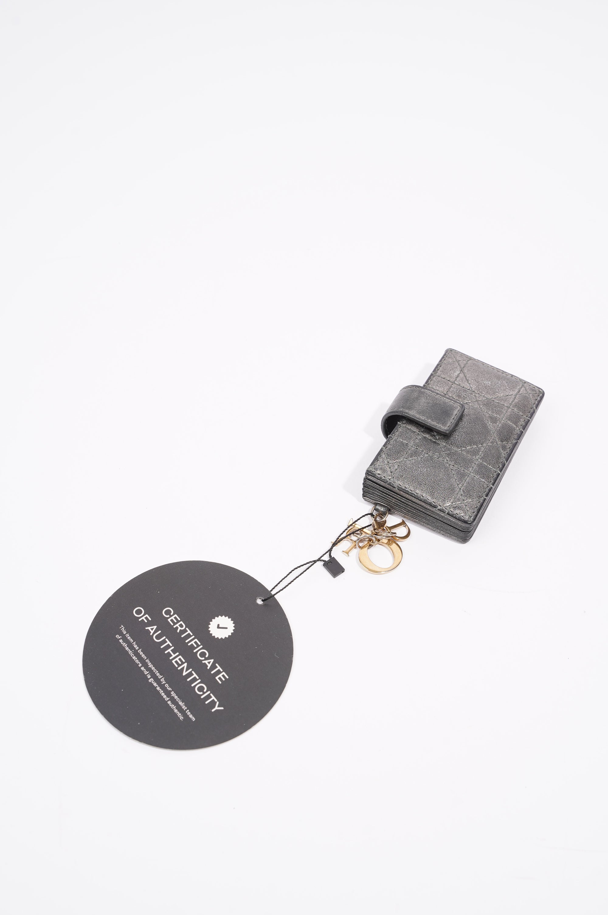 Christian Dior Womens Lady Dior Card Holder Grey