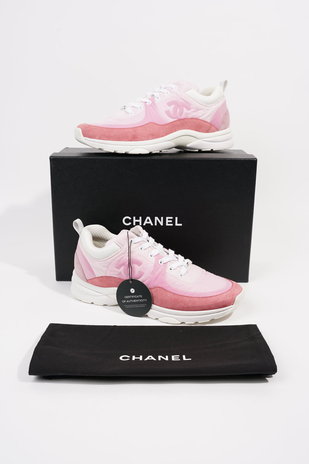 Chanel Womens CC Logo Pink / White EU 41 / UK 8