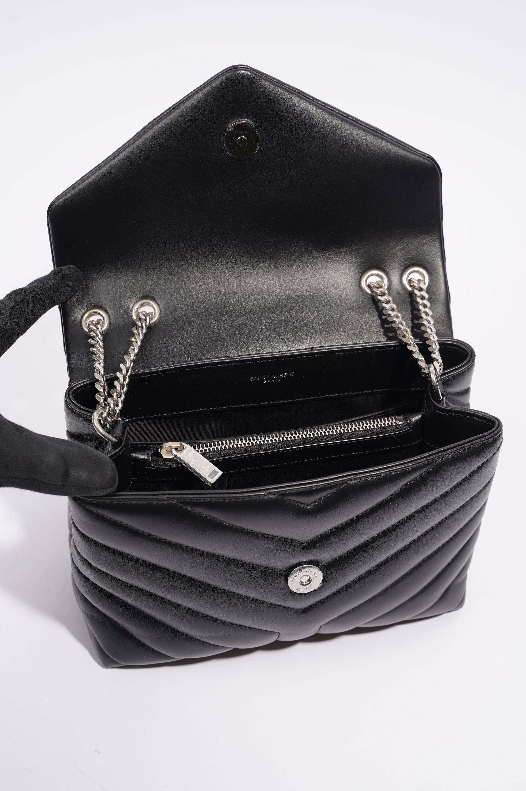 Saint Laurent Lou Lou Black / Silver Small