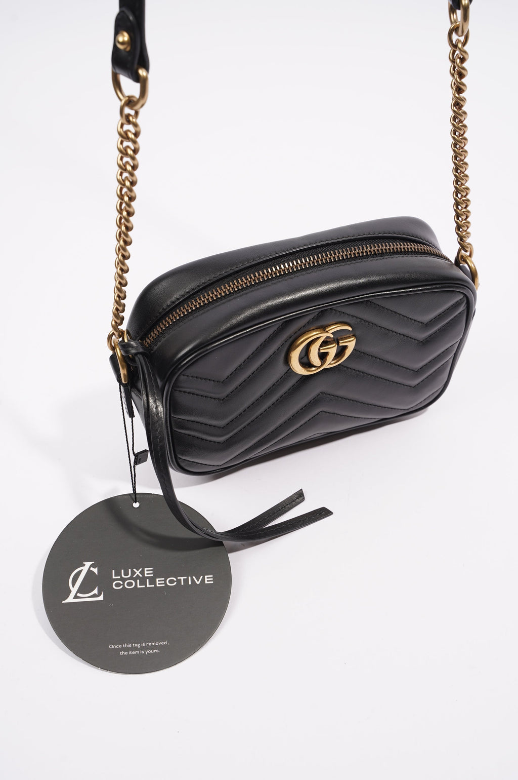 Gucci Womens Marmont Zip Black / Gold Mini