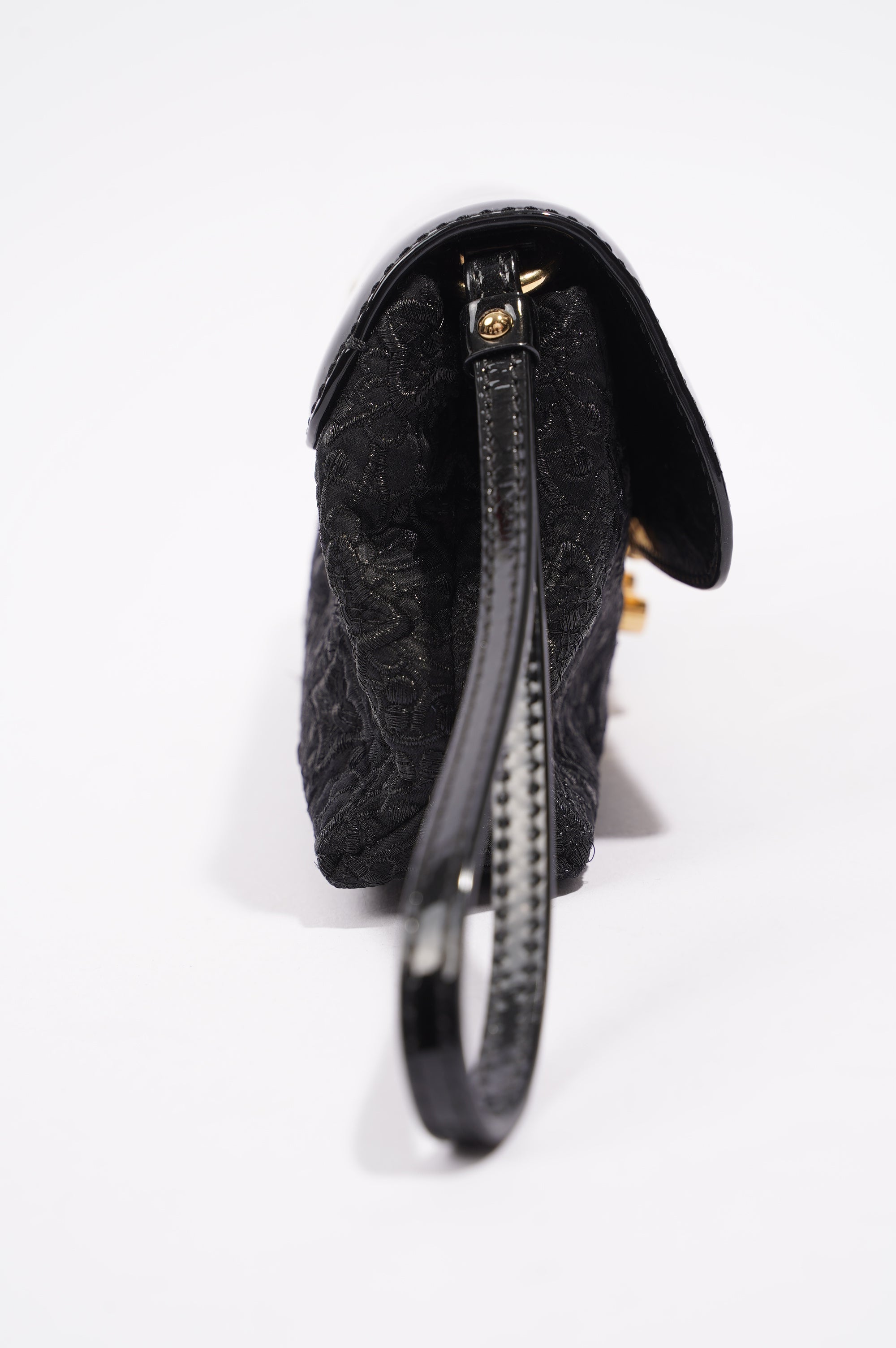 Louis Vuitton Womens Vintage Patent Clutch Black