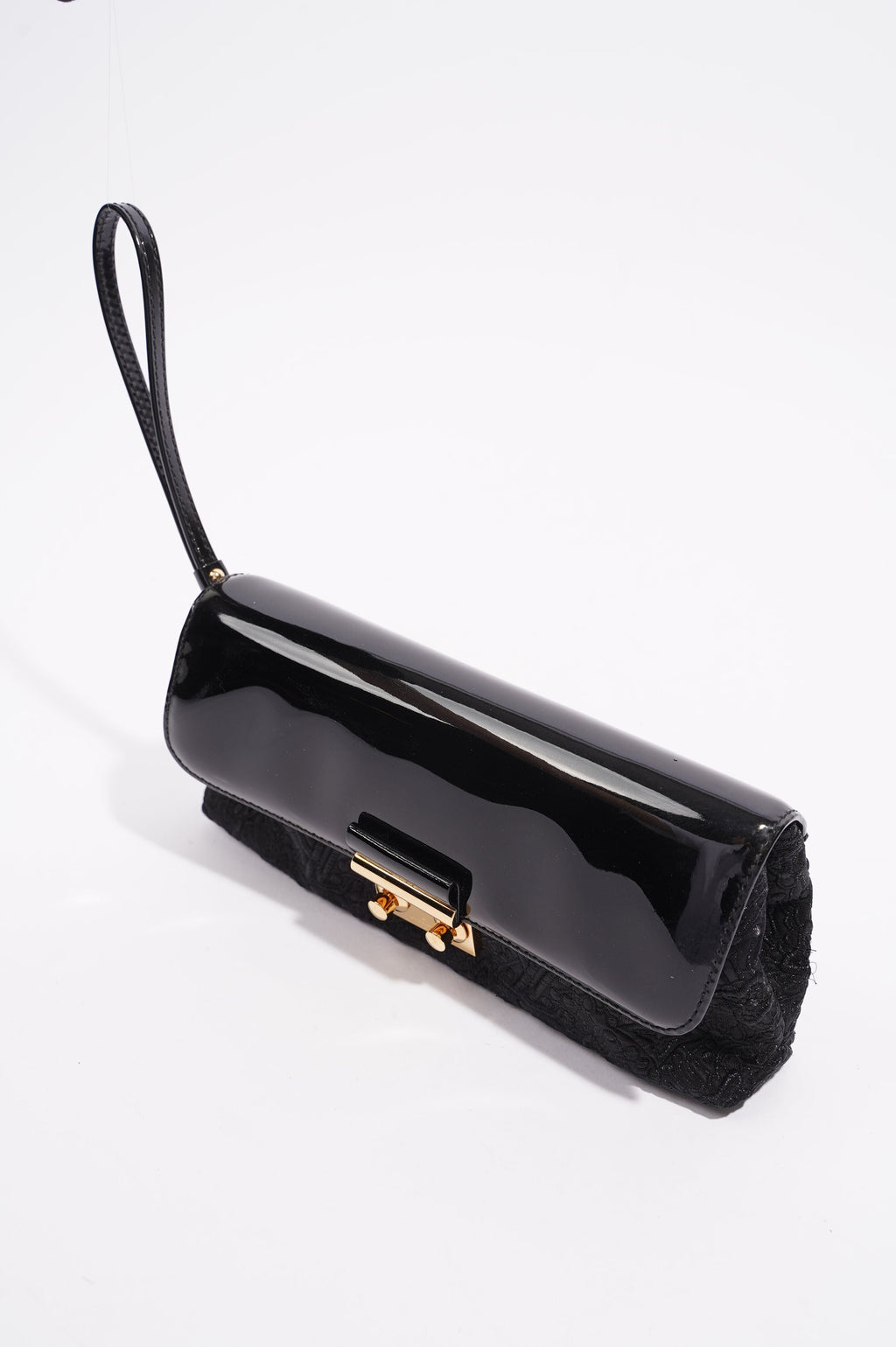 Louis Vuitton Womens Vintage Patent Clutch Black