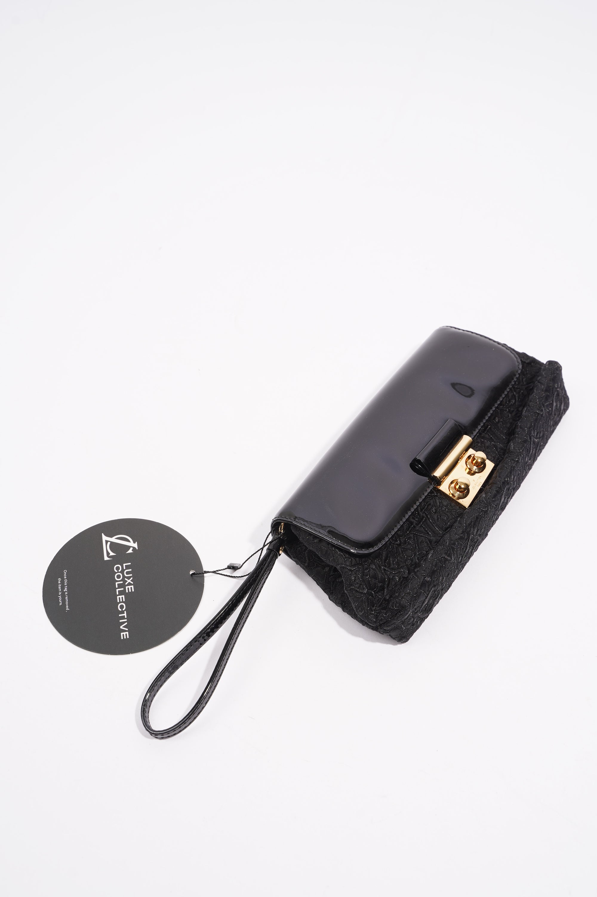 Louis Vuitton Womens Vintage Patent Clutch Black