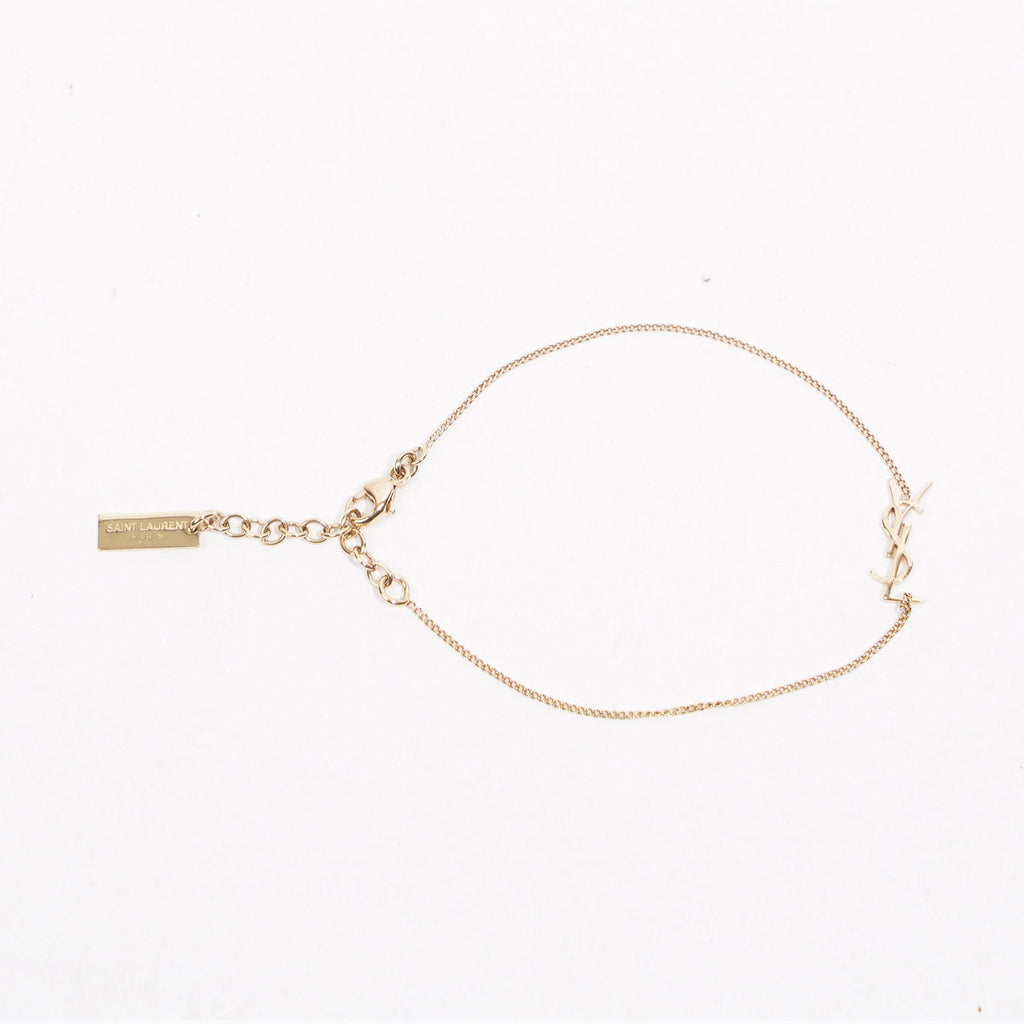 Saint Laurent Womens Opyum Charm Bracelet Gold Finish Brass