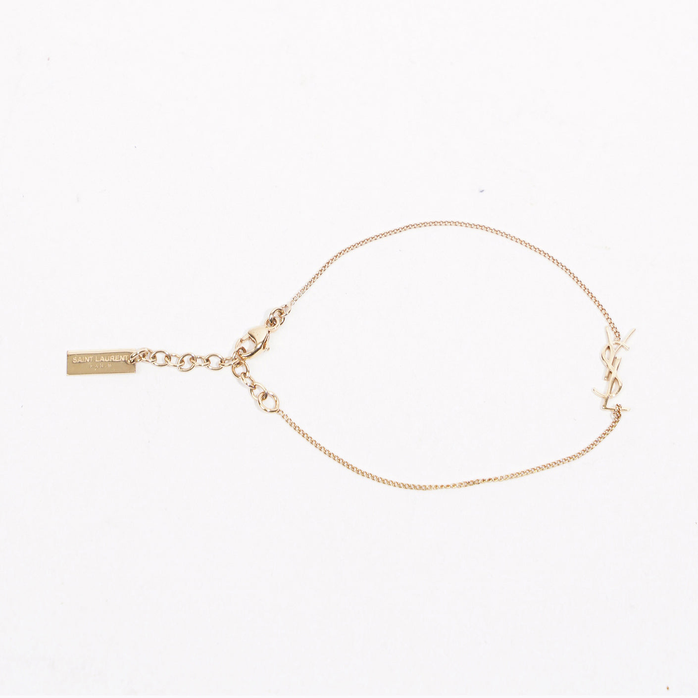 Saint Laurent Womens Opyum Charm Bracelet Gold Finish Brass