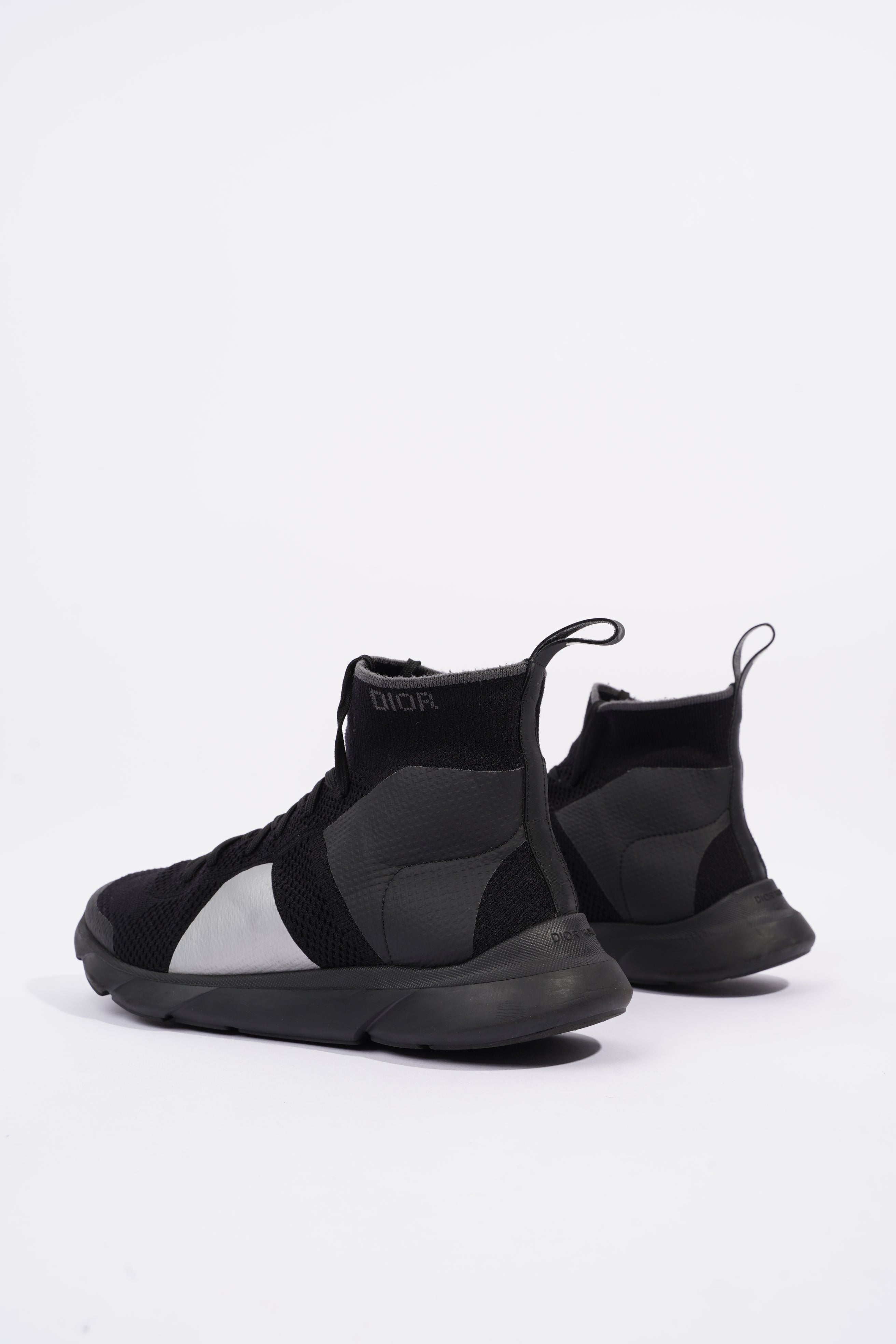Christian Dior Mens B21 High Top Socks Black / Grey EU 41 / UK 7