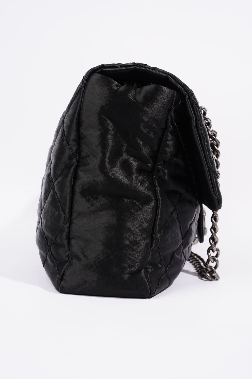 Chanel Satin Single Flap Bag Black Small XXL