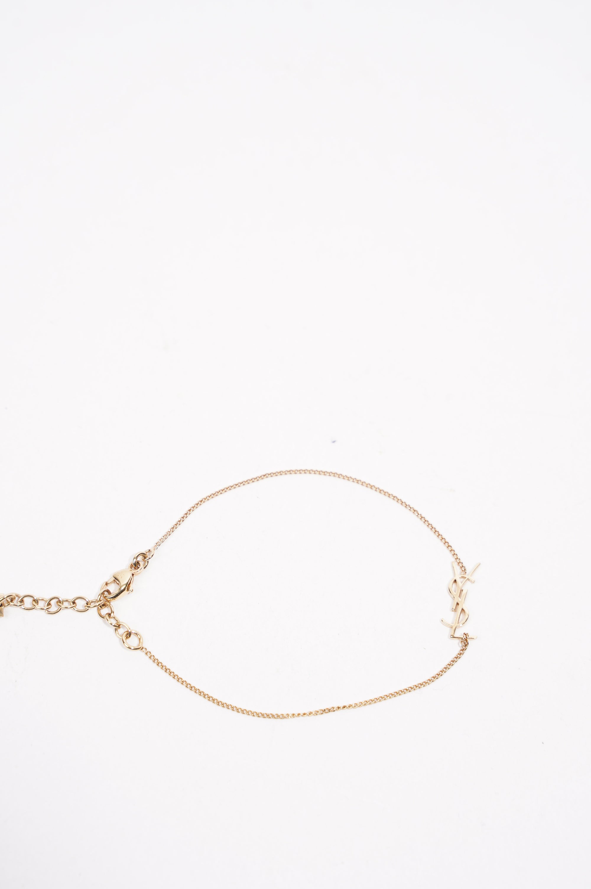 Saint Laurent Womens Opyum Charm Bracelet Gold Finish Brass