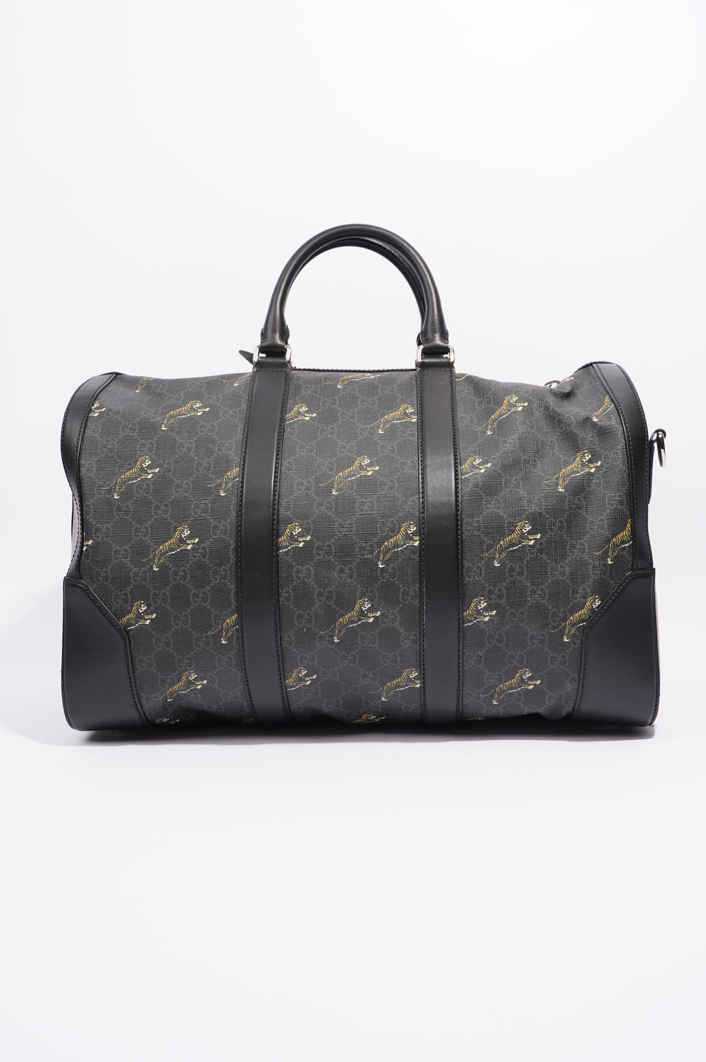 Gucci Mens Supreme Tigers Duffle Grey Canvas