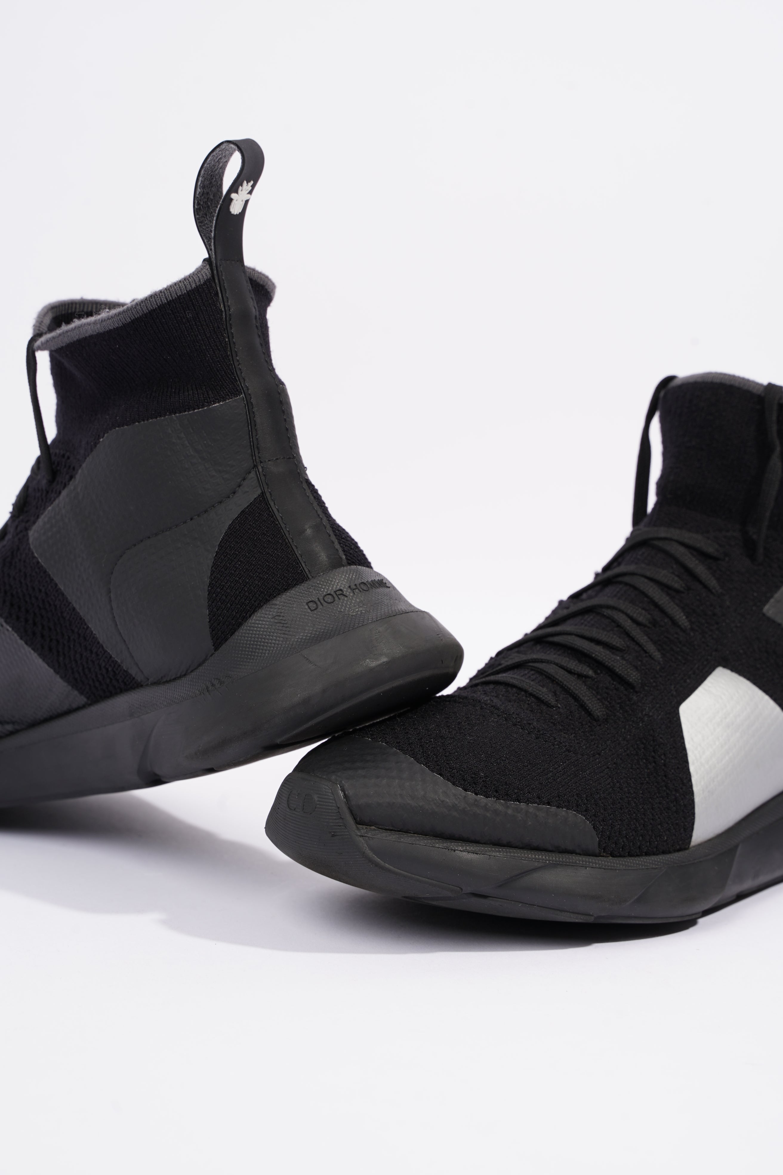 Christian Dior Mens B21 High Top Socks Black / Grey EU 41 / UK 7