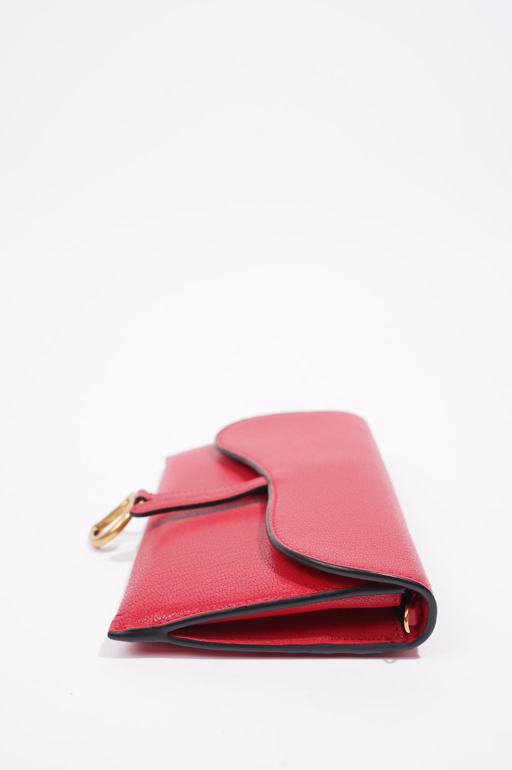 Christian Dior Womens Saddle On Chain Raspberry