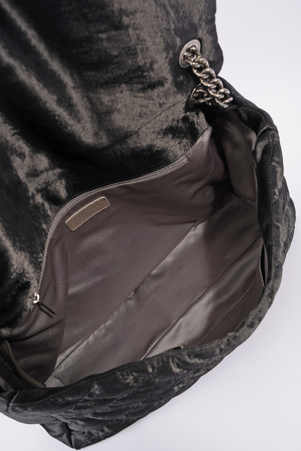 Chanel Satin Single Flap Bag Black Small XXL