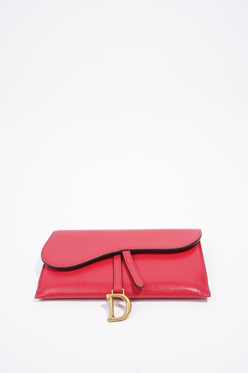 Christian Dior Womens Saddle On Chain Raspberry