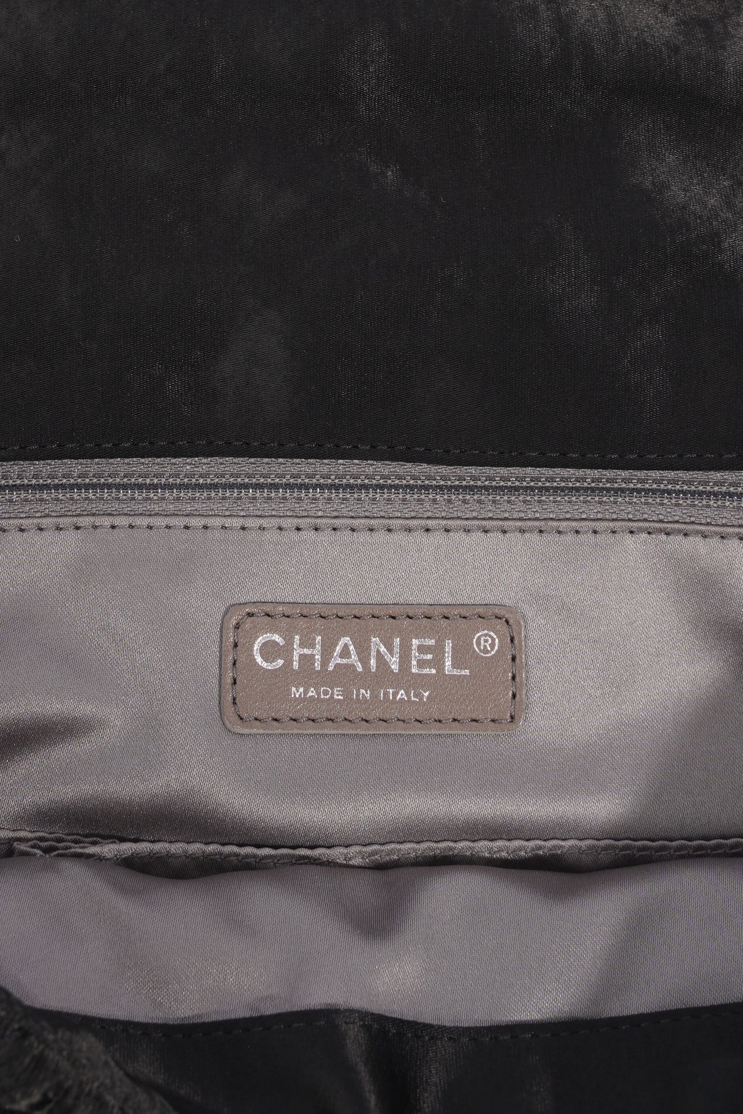 Chanel Satin Single Flap Bag Black Small XXL
