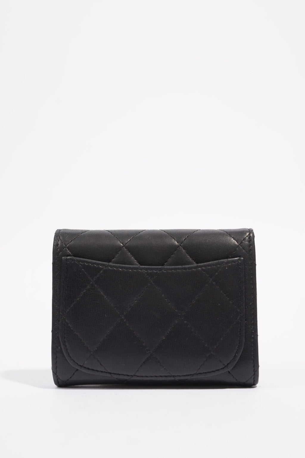 Chanel Womens Lamb Skin Wallet Black