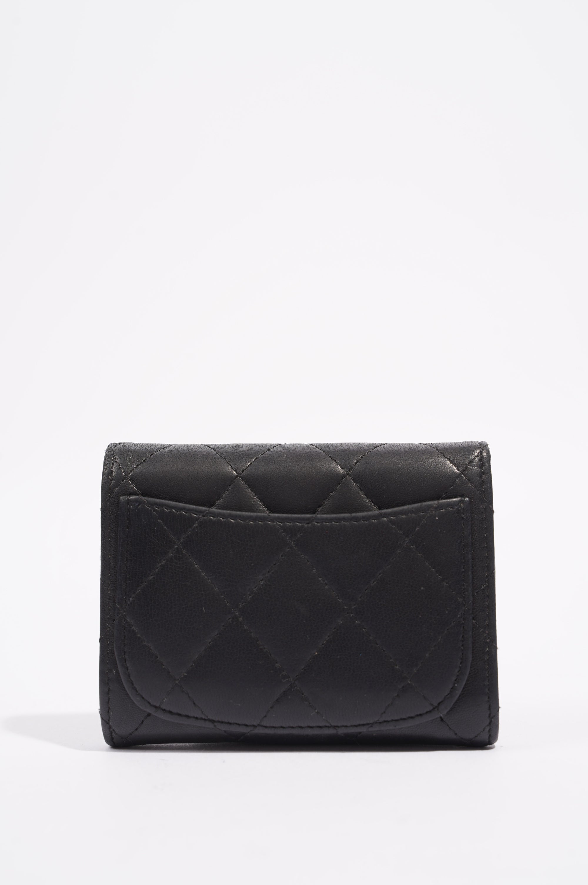 Chanel Womens Lamb Skin Wallet Black
