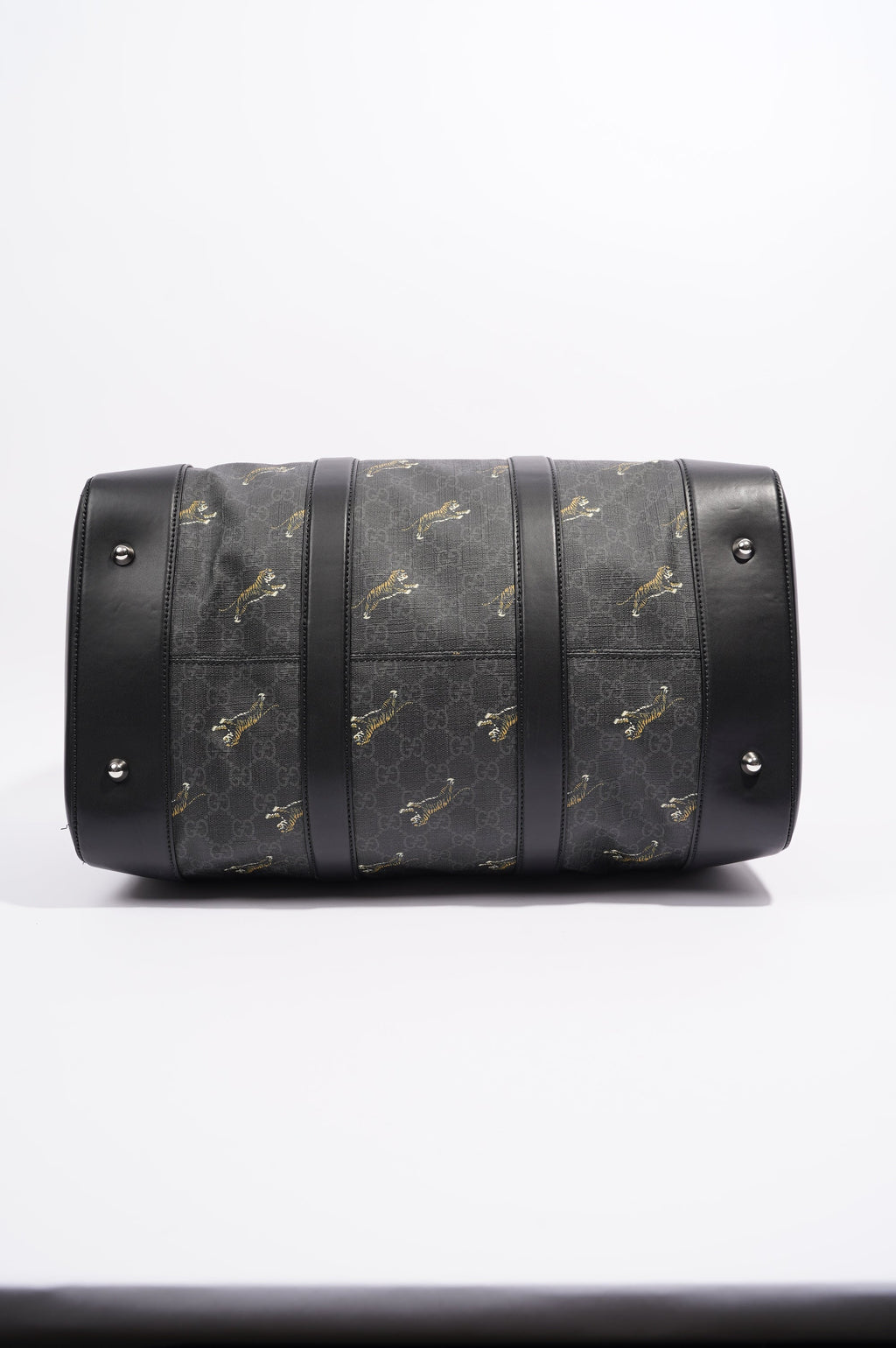 Gucci Mens Supreme Tigers Duffle Grey Canvas
