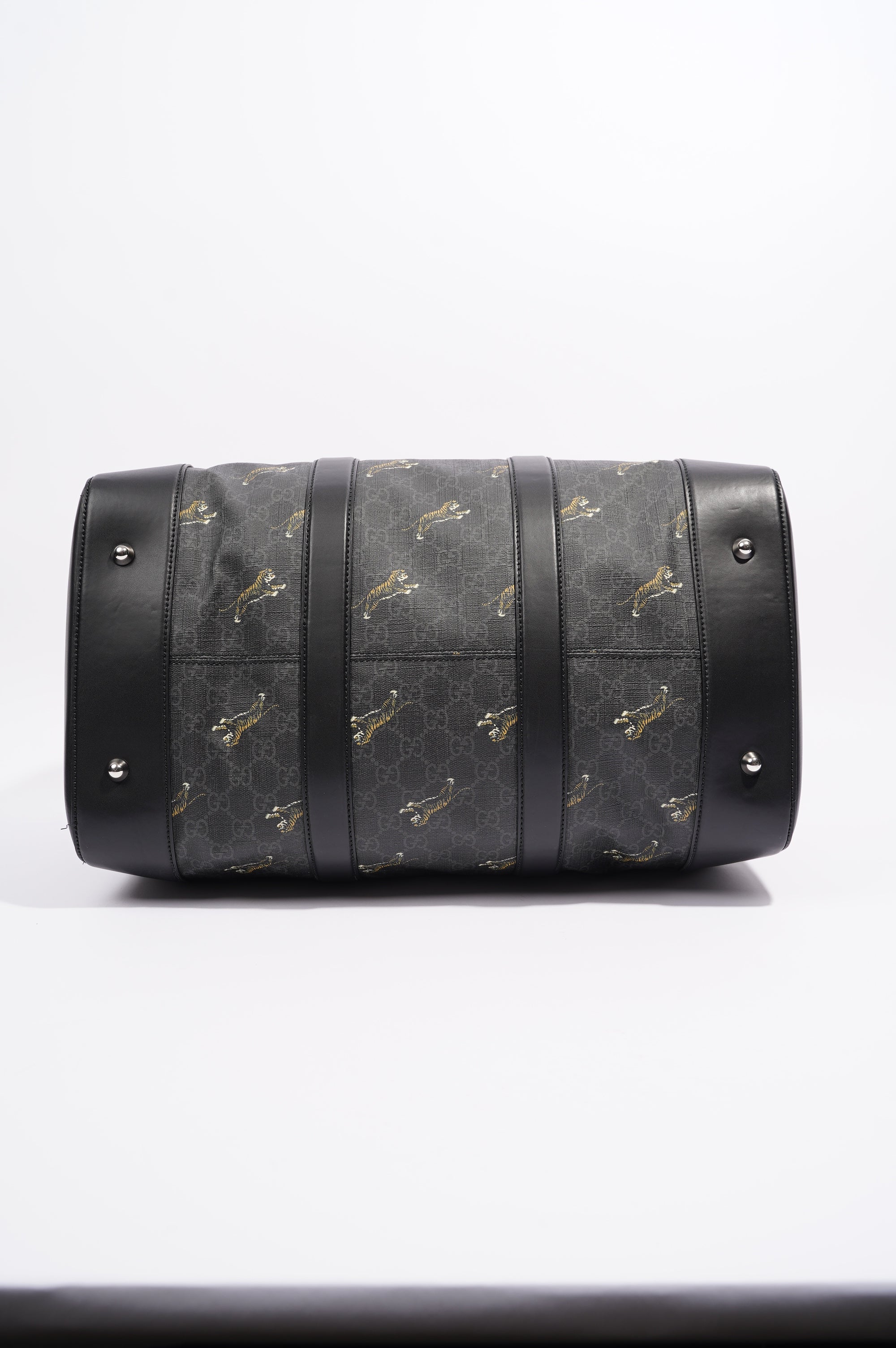 Gucci Mens Supreme Tigers Duffle Grey Canvas