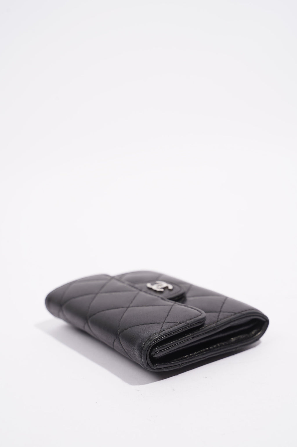 Chanel Womens Lamb Skin Wallet Black