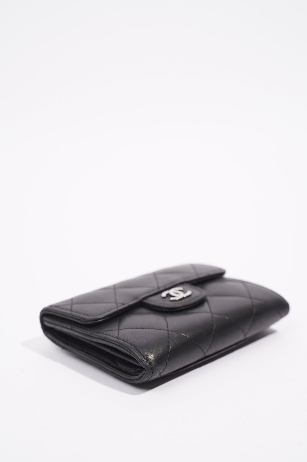 Chanel Womens Lamb Skin Wallet Black