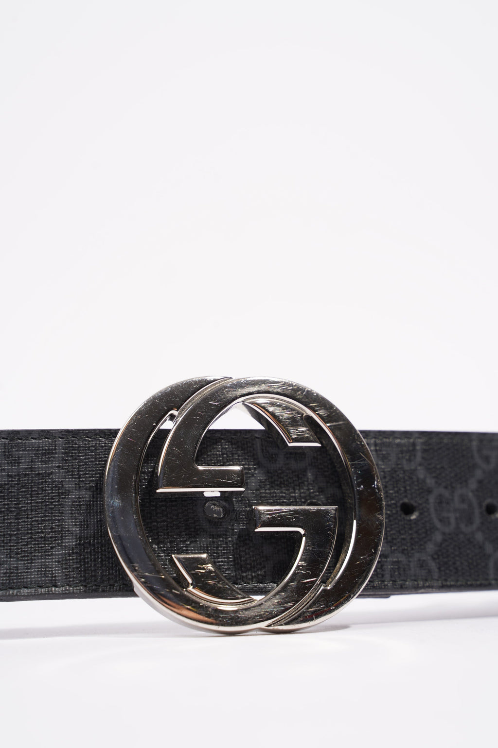 Gucci Mens Interlocking Belt Black / Silver 100cm -40"