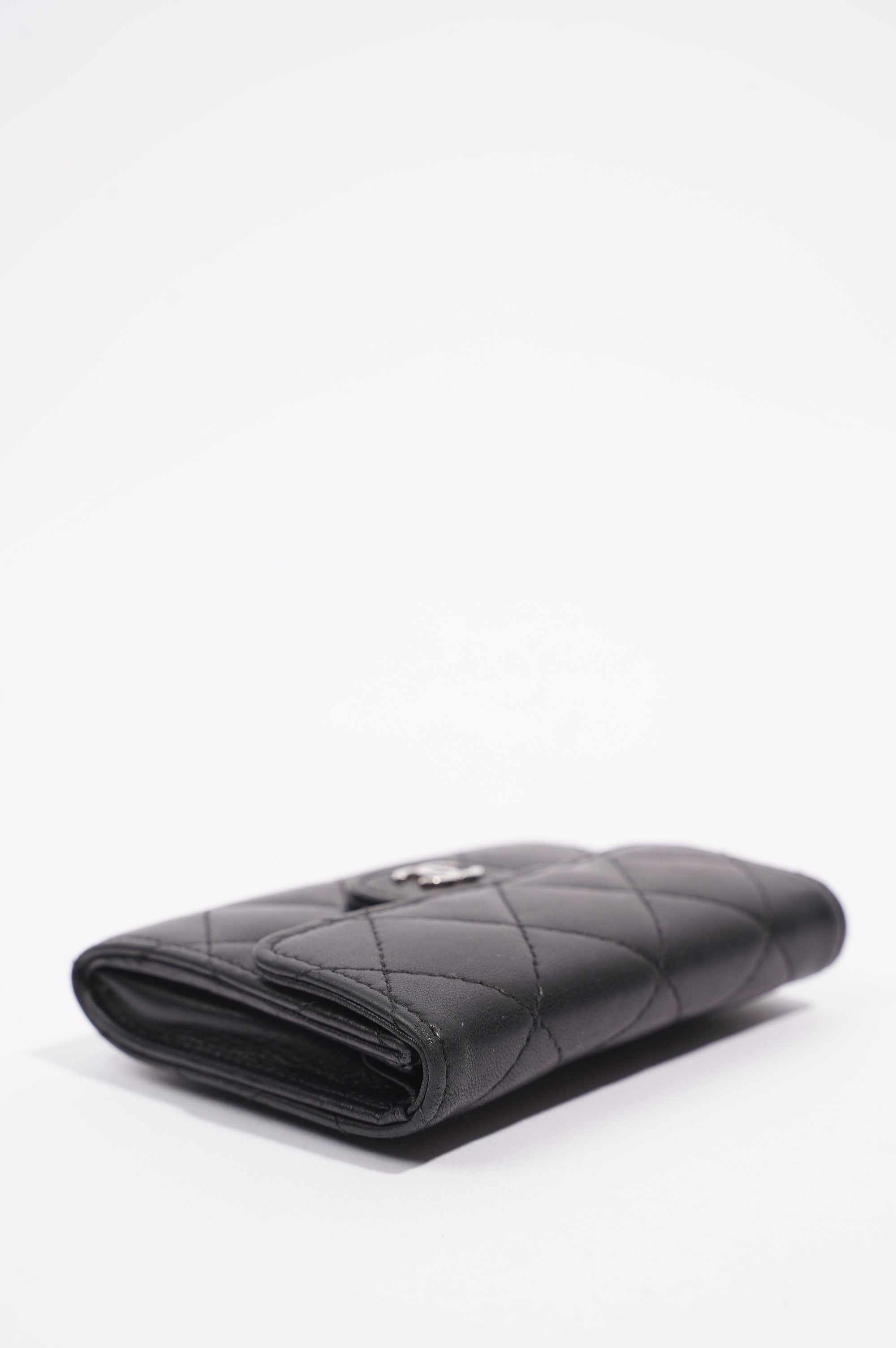 Chanel Womens Lamb Skin Wallet Black
