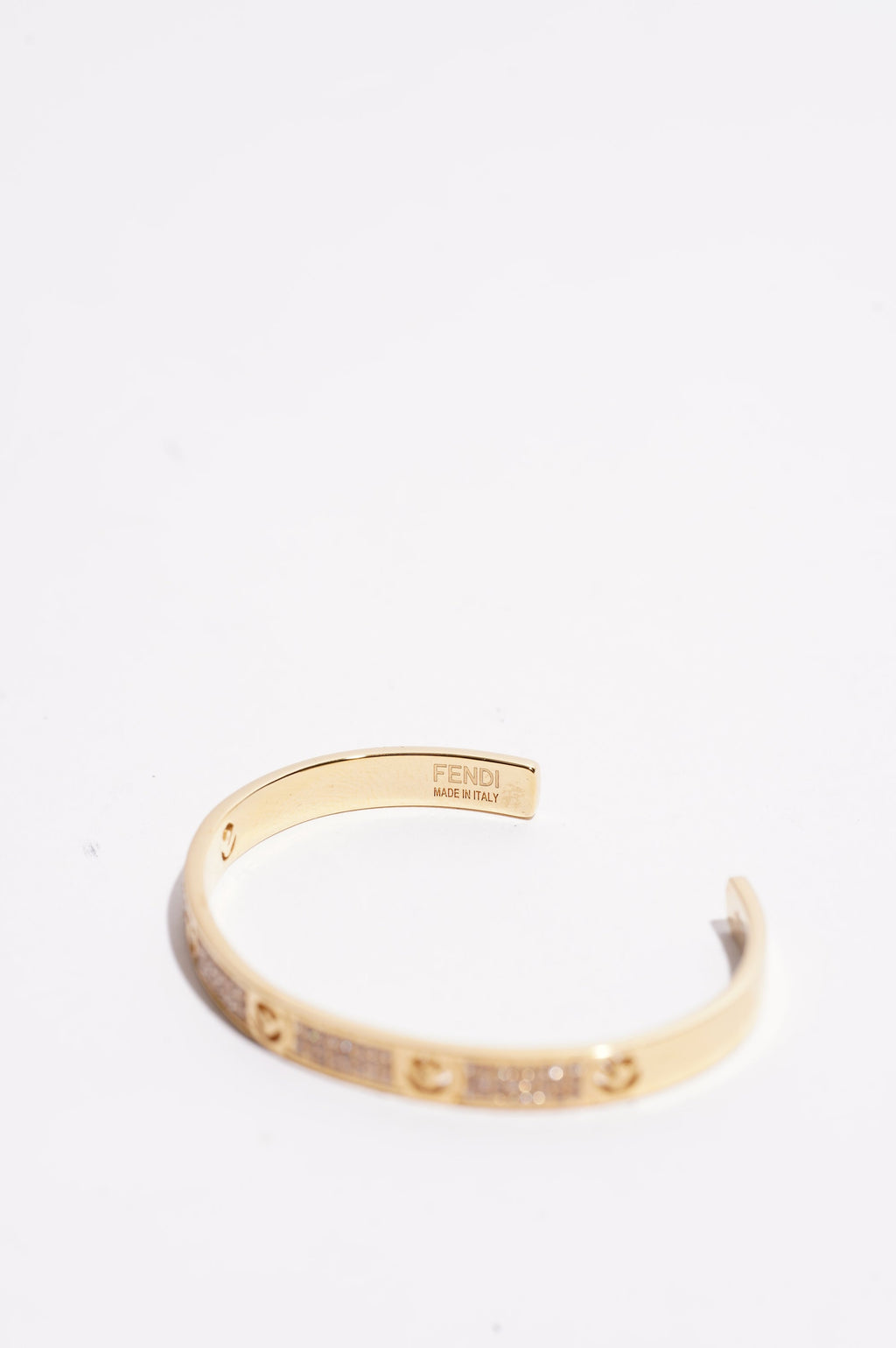 Fendi Womens F Is Fendi Bracelet Gold Crystal S
